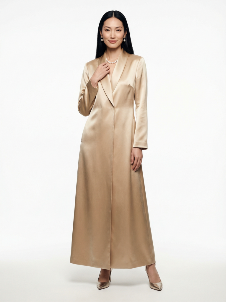 Full body fashion portrait of a tall elegant Asian 1769569920469