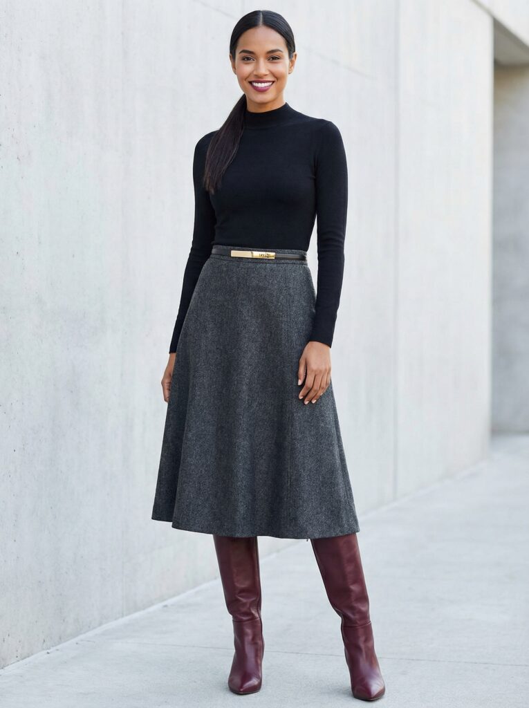 This is the outfit that turns heads at art exhibitions and makes you feel like the main character in your own urban narrative. If you're around 5'5" or taller, pointed-toe boots will elongate your legs like nobody's business, creating a vertical line that's pure visual poetry. Think city offices, restaurant dinners, anywhere you want to exude that "I didn't try too hard, but I absolutely nailed it" energy.